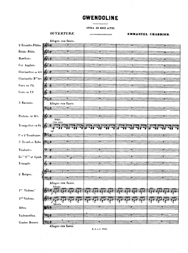 Chabrier - Gwendoline - Overture - Score