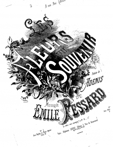 Pessard - Les fleurs du souvenir - Score