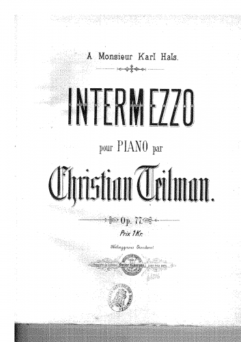 Teilman - Intermezzo - Score