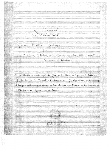 Saint-Saëns - Le Carnaval des Animaux (The Carnival of the Animals) - Complete  score