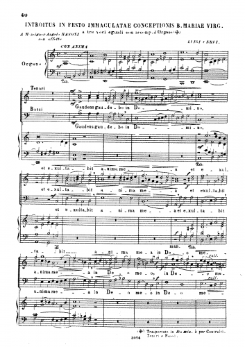 Cervi - Gaudens gaudebo - Vocal Score