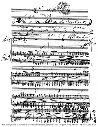 Alkan - 2e verset du 41e Psaume (2e vt du 42e de la Vulgate) - Incomplete Score (first two pages only)