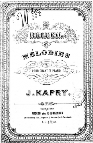 Kapry - Receuil de mélodies - complete score