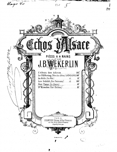 Weckerlin - Der Tanz - Score