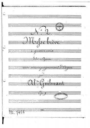 Guilmant - Messe brève, Op. 9 - Score