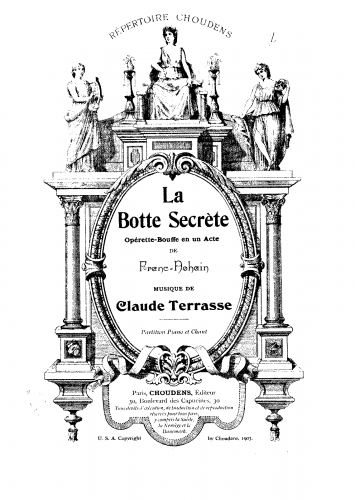 Terrasse - La botte secrète - Vocal Score - Score
