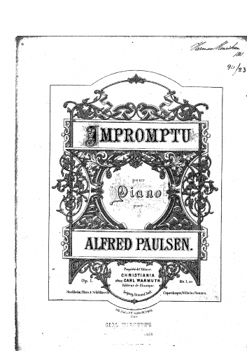 Paulsen - Impromptu, Op. 1 - Score