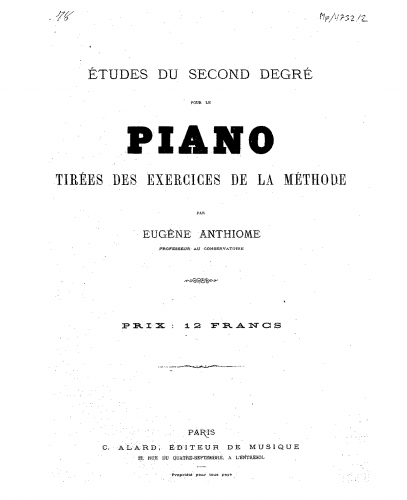 Anthiome - Ãtudes du second degré - Score