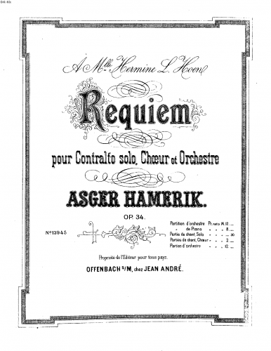 Hamerik - Requiem - Score