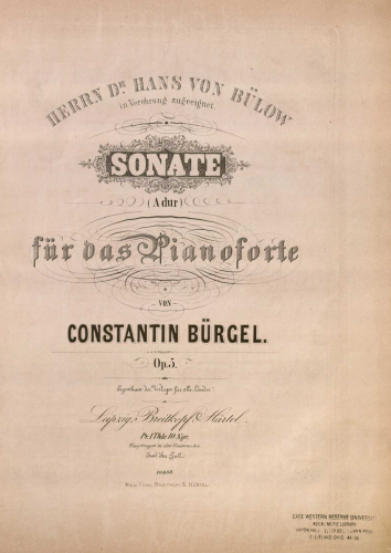 Bürgel - Piano Sonata - Score