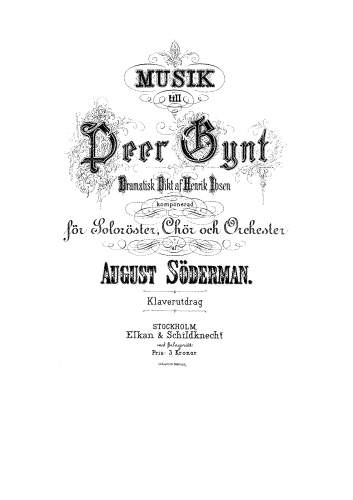 Söderman - Peer Gynt - Vocal Score - Score