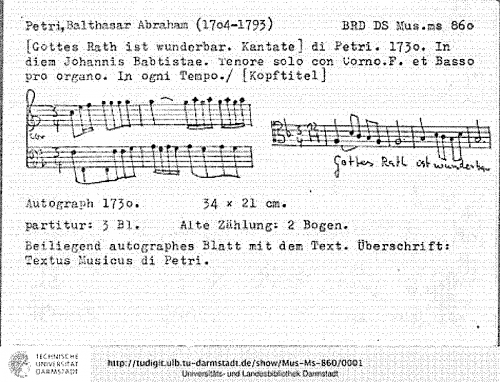 Petri - Gottes Rat ist wunderbar - Score