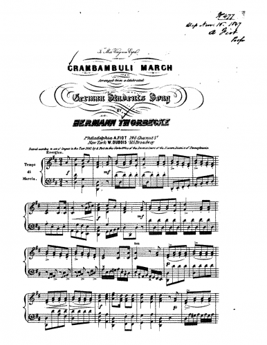 Thorbecke - Crambambuli - Piano Score - Score