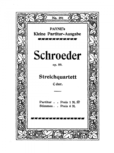Schröder - String Quartet - Score