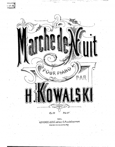 Kowalski - Marche de nuit - Score