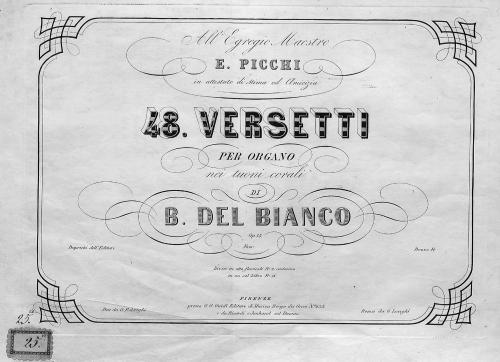 Del Bianco - 48 Versetti per Organo - Score