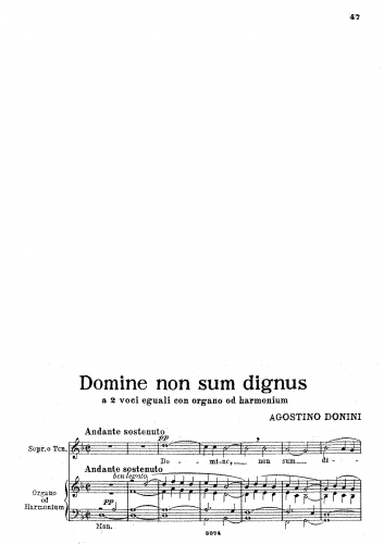 Donini - Domine non sum dignus - Score