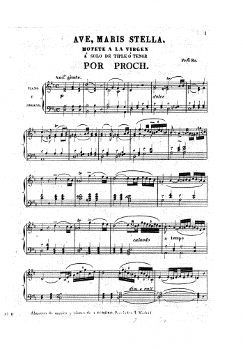 Proch - Ave maris stella - Score