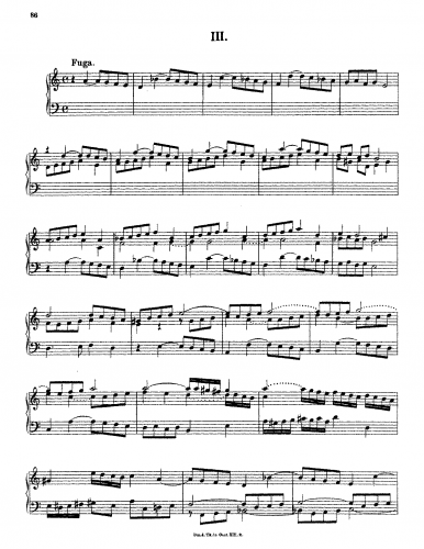 Reutter der Ãltere - Fuga in D minor, D major - Score