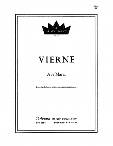 Vierne - Ave Maria - For Mixed Chorus and Organ - Score