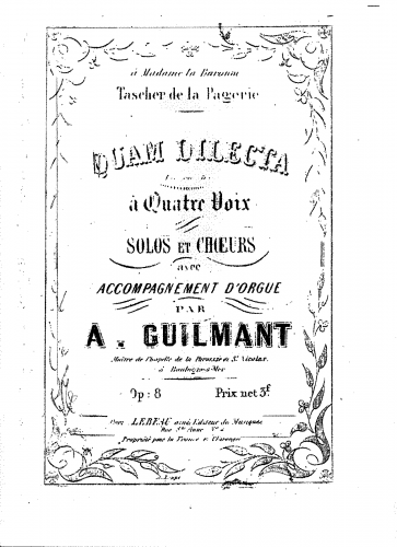 Guilmant - Quam dilecta - Score