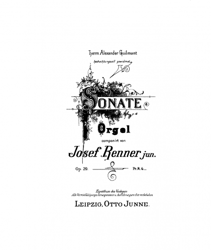 Renner - Sonate (G-moll) für Orgel - Score