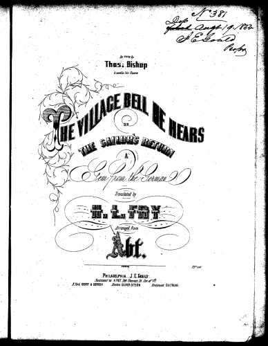 Abt - The Village Bell He Hears, Or the Sailor's Return - Score