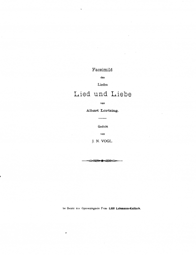 Lortzing - Lortzing-Lieder - Vol.2