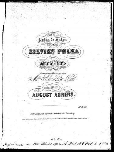 Ahrens - Silvien Polka - Score