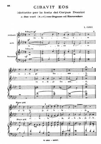 Cervi - Cibavit eos - Vocal Score