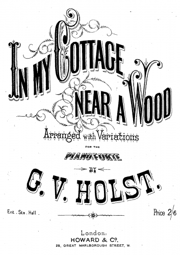 Holst - In My Cottage Near a Wood - Score