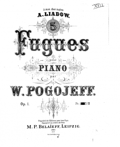 Pogojeff - 5 Fugues - Score