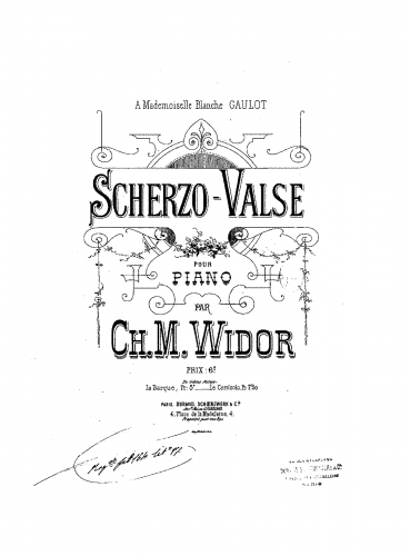 Widor - Scherzo-valse, Op. 5 - Score