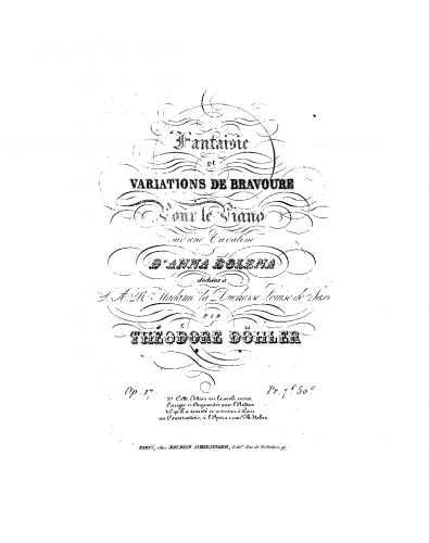 Döhler - Fantaisie et variations de bravure sur une cavatine d'Anna Bolena' - Score