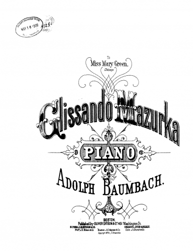 Baumbach - Glissando Mazurka - Score