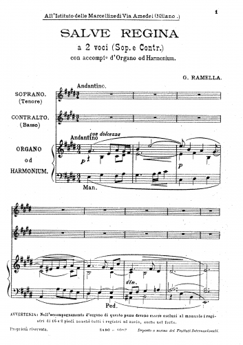 Ramella - Salve Regina - Score