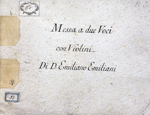 Emiliani - Messa a 2 voci con violini, corni ad libitum - Scores - Score