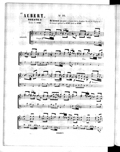 Aubert - Violin Sonatas - 8. Sonata in D minor: Largo; Allemande