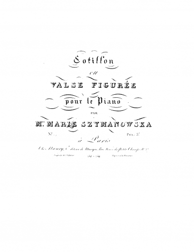 Szymanowska - Cotillon - Score