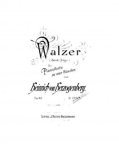 Herzogenberg - Walzer - Score