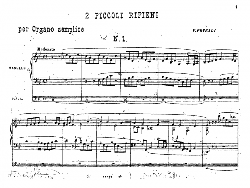 Petrali - 2 Piccoli ripieni per organo semplice - Score