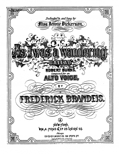 Brandeis - As I was a-Wandering - Score
