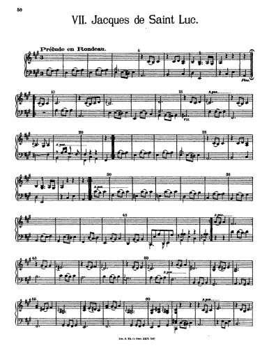 Saint-Luc - Stücke für Laute allein - Score
