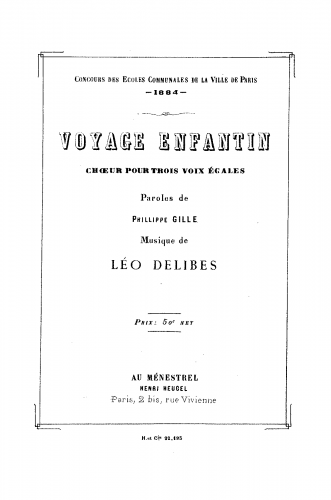 Delibes - Voyage enfantin - Score