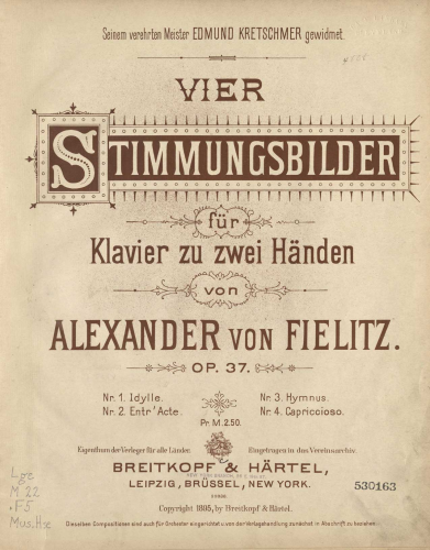Fielitz - 4 Stimmungsbilder - Score