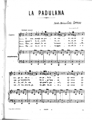 Cottrau - La padulana - complete score