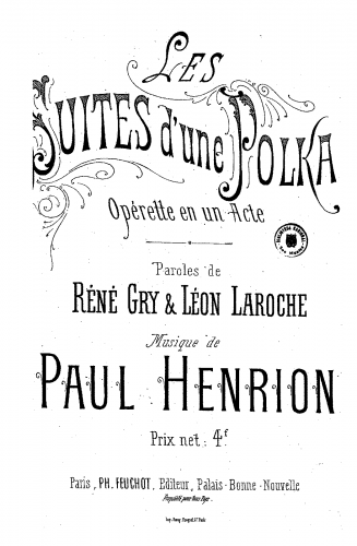 Henrion - Les suites d'une polka - Vocal Score - Score