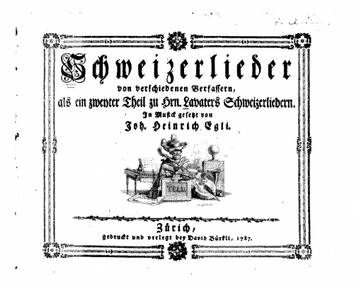 Egli - Schweizerlieder - Score