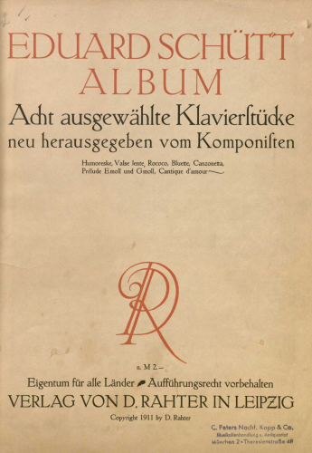 Schütt - Eduard Schütt Album - Score
