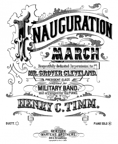 Timm - Inauguration March - For Piano solo - Score